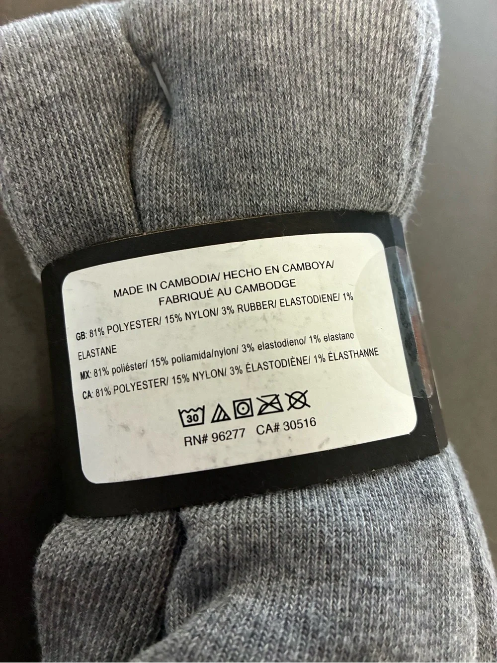 Vans crew 3 pk socks Grey/Black Logo size 6.5-9 New